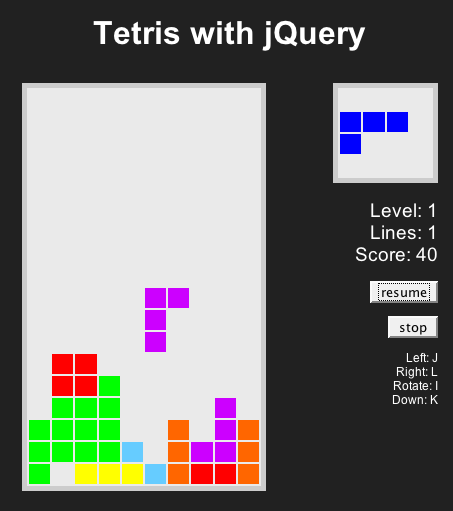 jQuery Tetris